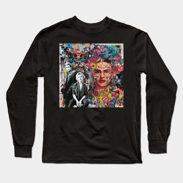 Frida Kahlo pop art Long Sleeve T-Shirt by christian@heltsort.com